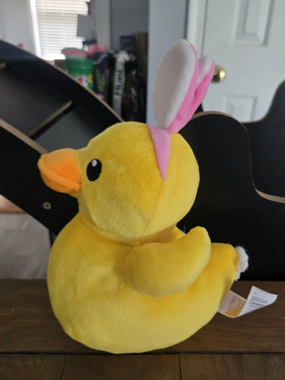 Plush Yellow Duck Easter Pink Bunny Ears